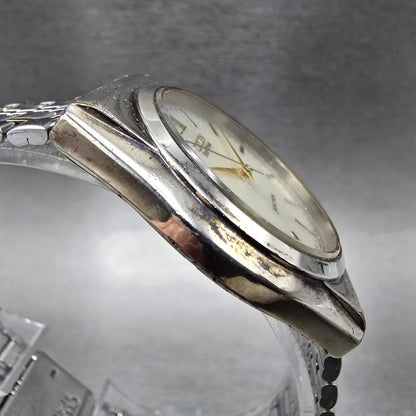 Citizen Junction Eco-Drive Watch Men 35mm Champpange Dial Two Tone Round Works P4