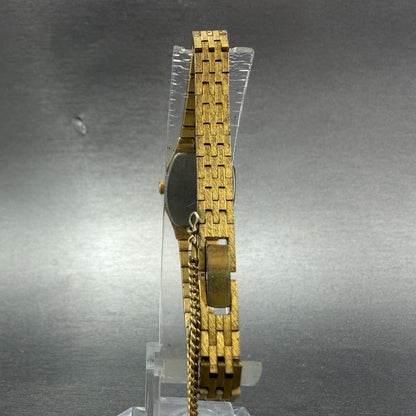 Seiko Watch Women 17mm Champagne Dial Gold Tone Rectangle 2C20-5749 New Battery27