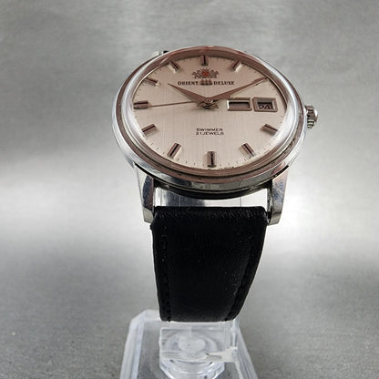 Orient AAA Deluxe Watch Men 35mm Silver Dial Steel Daydate Automatic READ!! RUNS