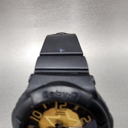 Casio BabyG BGA133 Watch Women 43mm Gold Dial Black Tone Analog Digital NewBat4