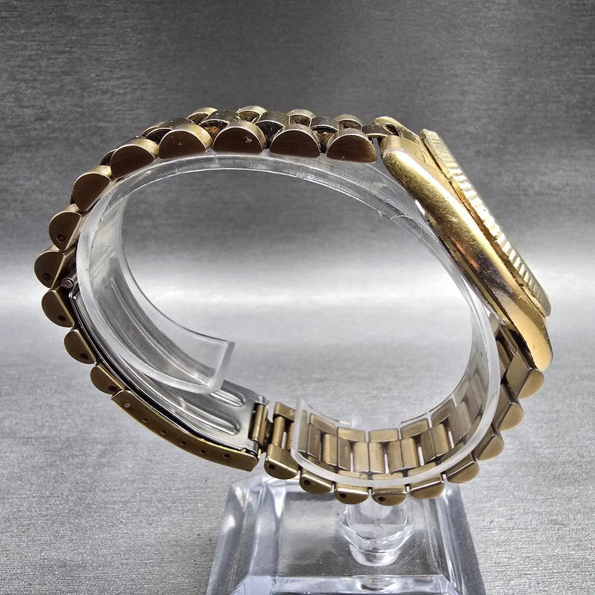 Seiko SQ President Watch Men 36mm Gold Dial Gold Daydate 5Y23-8A60 New Batt 568