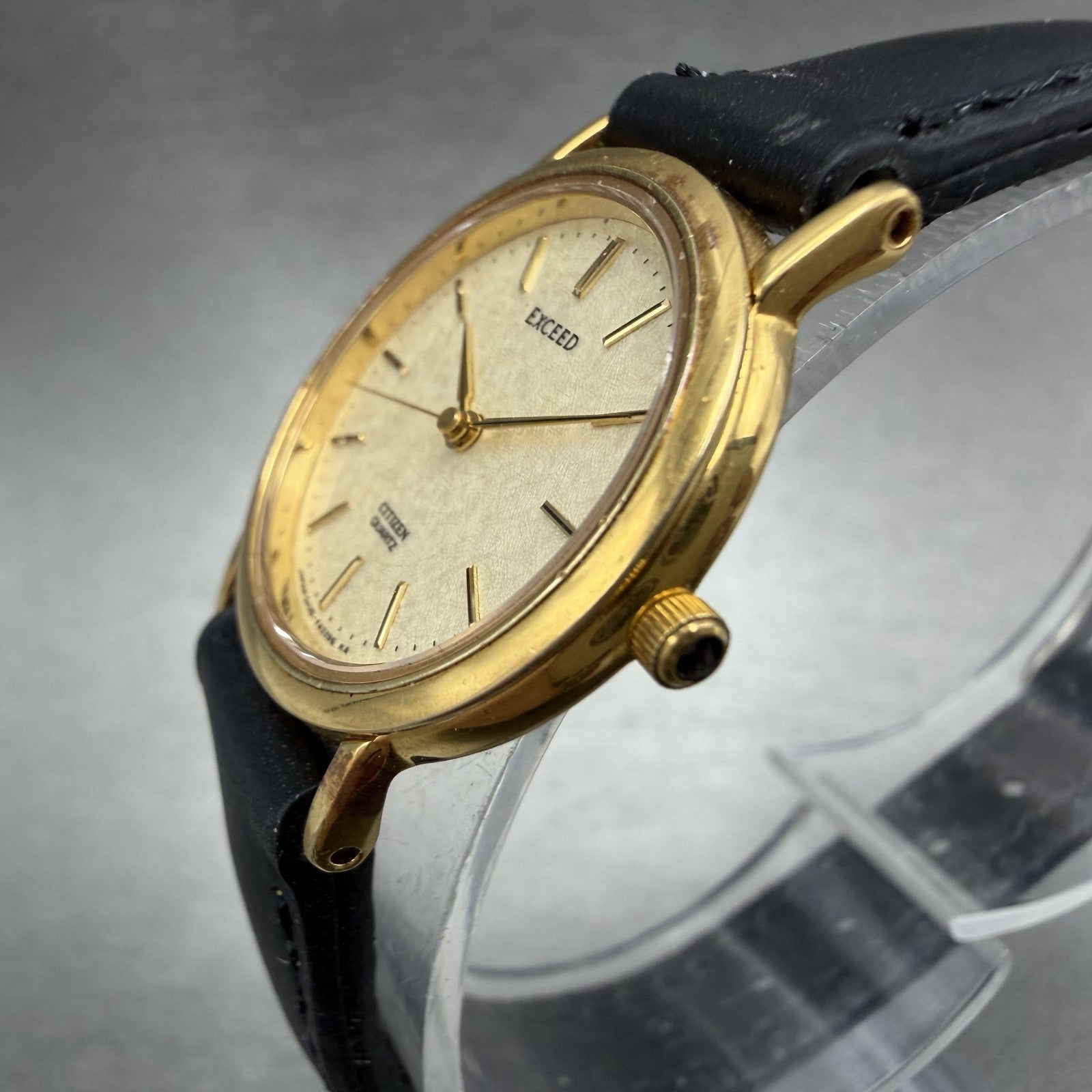 Citizen Exceed Watch Women 23mm Champagne Dial Gold Tone Round New Battery READ!2