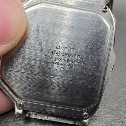 Casio Wrist Remote CMD-40 Watch Men 43mm Black Gray Rectangle VTG PARTS7