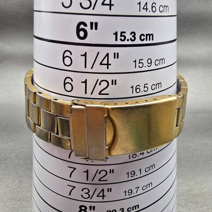 Seiko SQ Watch Men 35mm Gold Dial Gold Tone Daydate Round 5Y23-8029 New Battery9