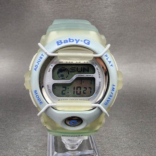 Casio BabyG Watch Women 42mm Digital Blue Clear Alarm Chrono BGT110 Pingu0