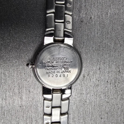 Seiko Watch Women 22mm Blue Dial Silver Tone Round 1N01-0H70 New Battery10