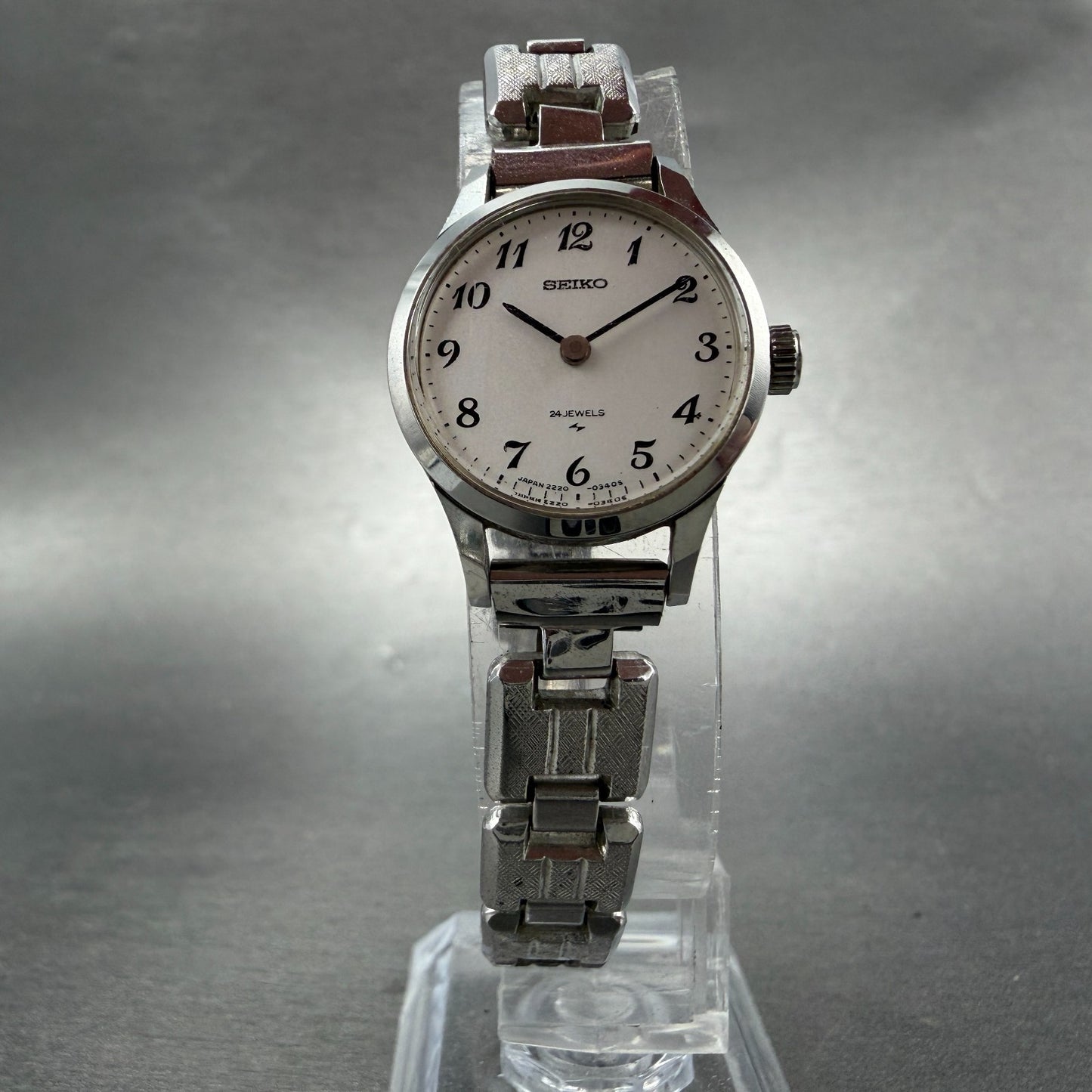 Seiko Watch Women 21mm Silver Dial Silver Tone Round 2220-0020 Manual Runs MFT5