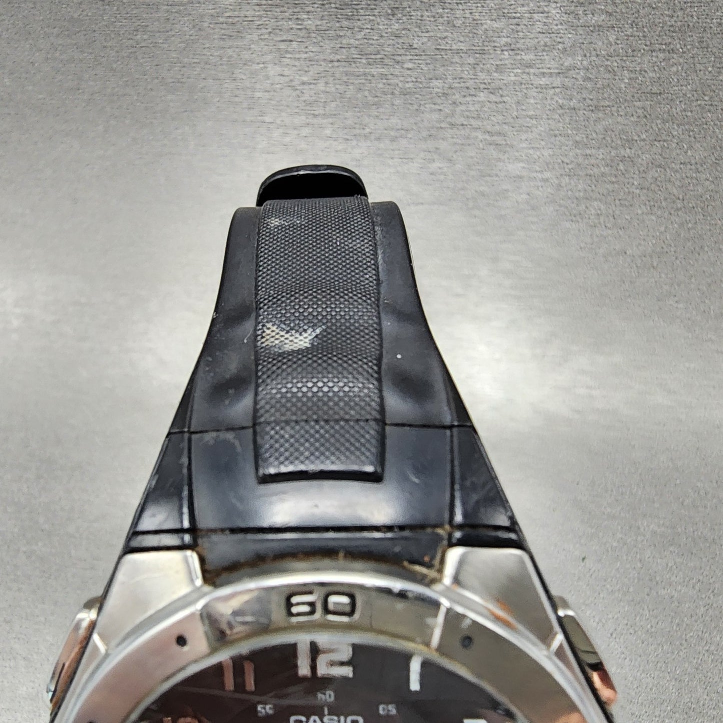 Casio Wave Ceptor Watch Men 42mm Black Dial Silver Tone Analog Digital Solar B124