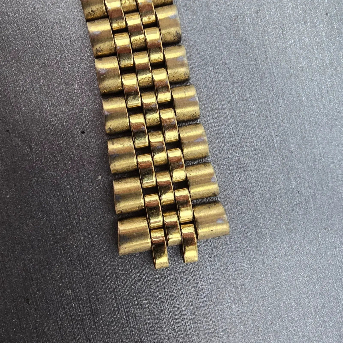 Seiko President Bracelet Stainless Steel Gold Tone Tri Folding Clasp VTG5
