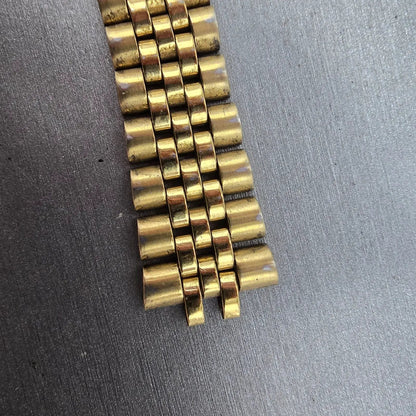 Seiko President Bracelet Stainless Steel Gold Tone Tri Folding Clasp VTG5