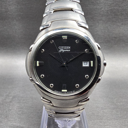 Citizen Elegance Watch Men 34mm Black Dial Silver Tone Date 1112-S66145 New Batt0