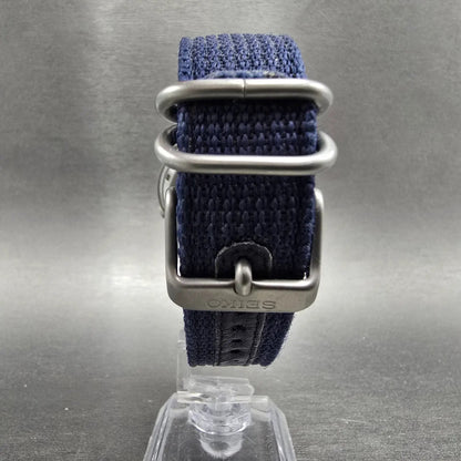 Seiko 5 Automatic Watch Men 37mm Blue Dial Steel Daydate SNK807 Round 7S26-02J07
