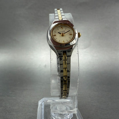 Citizen Watch Women 17mm Cream Dial Two Tone Round 5920-S91531 New Battery HG45
