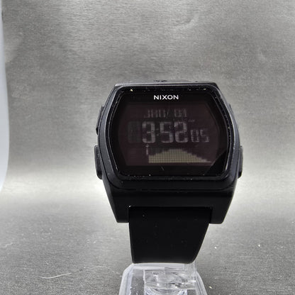 Nixon Rival Watch Men 38mm Black Alarm Chronograph Rectangle READ!! New battery5