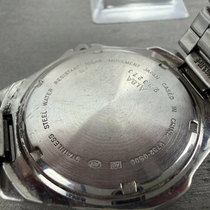 Seiko Alba Watch Men 39mm White Dial Silver Tone Date V732-0S00 New Battery VTG9