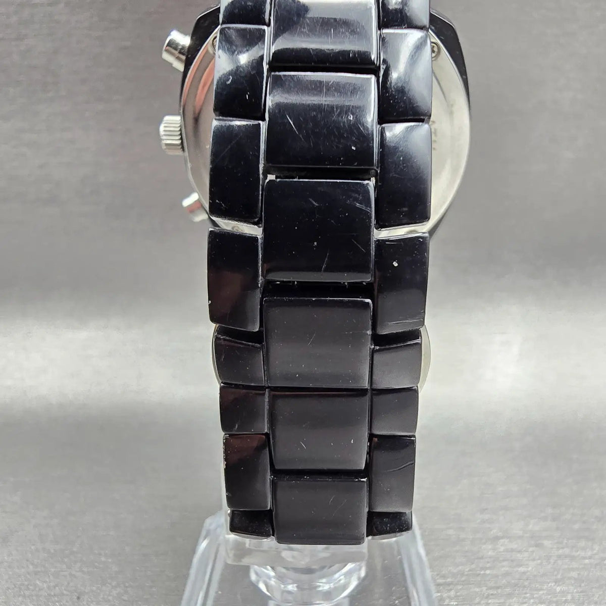 Michael Kors Watch Women 40mm Black Dial Chrono Date Gemmed MK5080 New Battery7