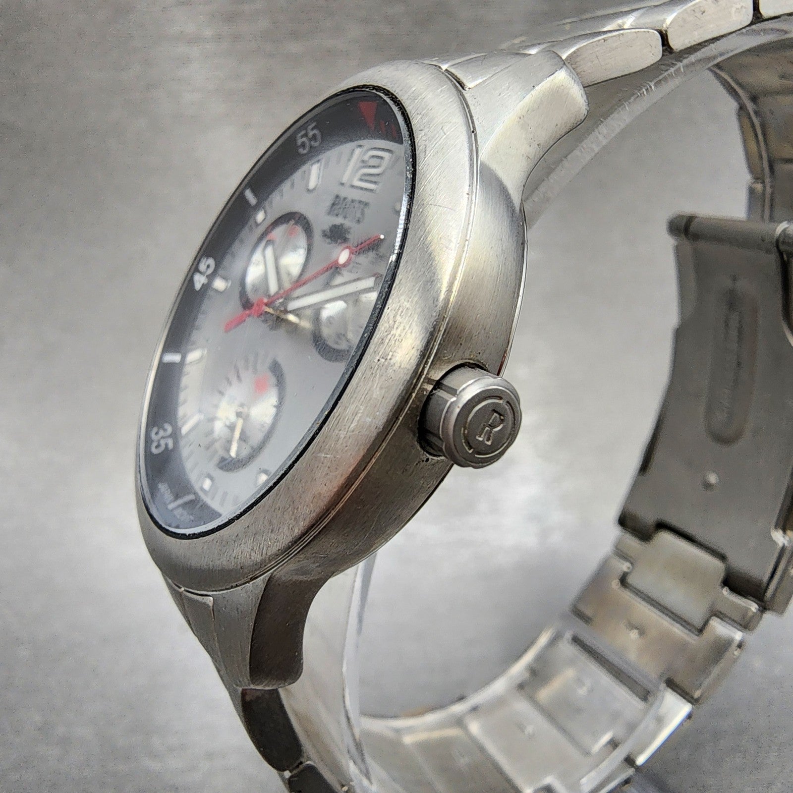 Roots Watch Men 39mm Silver Dial Silver Tone Daydate Pacific Rim New Battery2