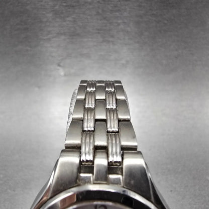 Seiko Solar Watch Women 29mm White Dial Silver Atomic Round 3B21-0AF0 READ!!!5