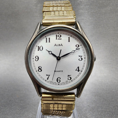 Seiko ALBA Watch Women 31mm Silver Dial Gray Tone Round V3066120 New Battery0