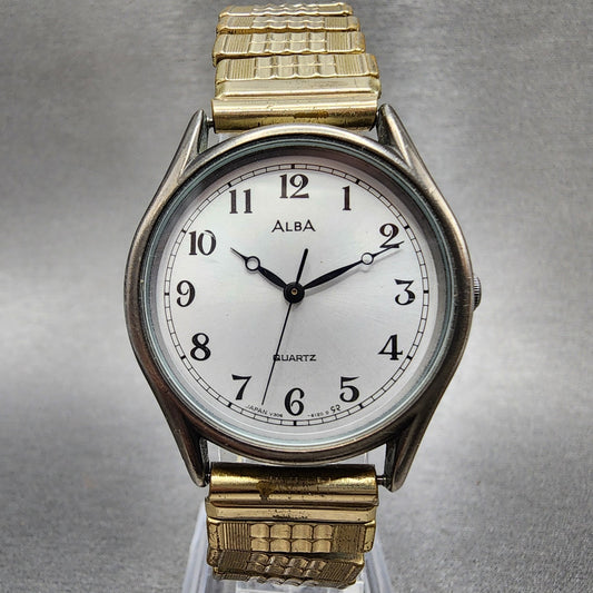 Seiko ALBA Watch Women 31mm Silver Dial Gray Tone Round V3066120 New Battery0