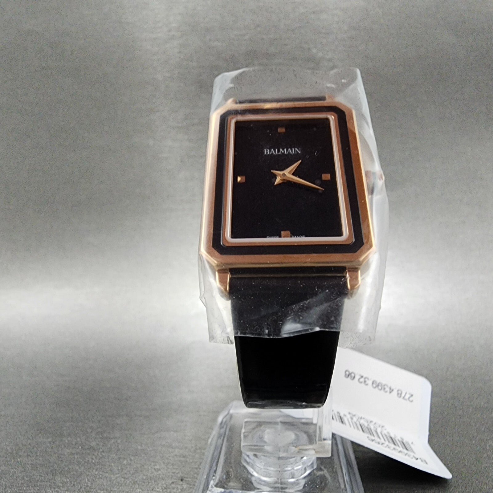 Balmain Eirini Tank Watch Women 25mm Black Dial Rose Gold Tone Octagon5