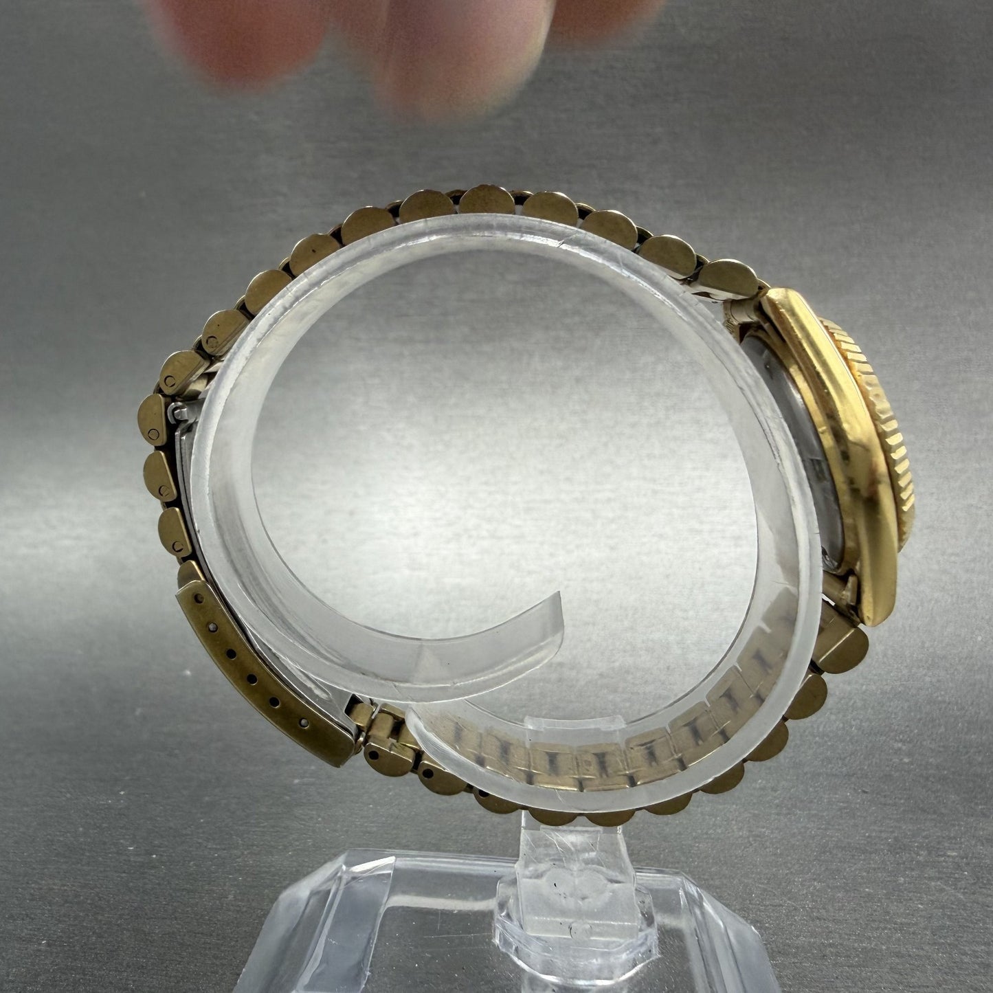 Seiko SQ Watch Women 24mm Gold Dial Gold Tone Daydate 24mm Round New Battery ABI8