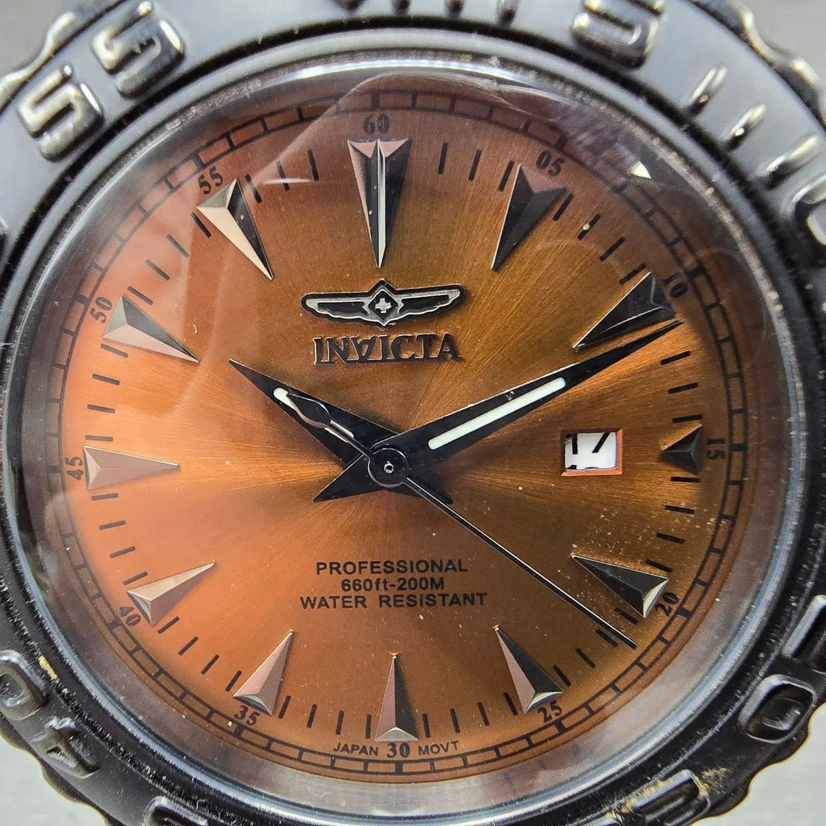Invicta Pro Diver Watch Men 47mm Brown Dial Black Date Round 15498 New Battery1