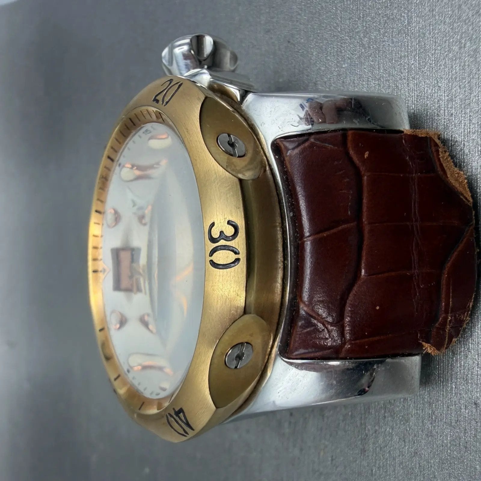 Invicta Reserve Watch Men 50mm White Dial Two Tone Daydate 1592 New Battery2