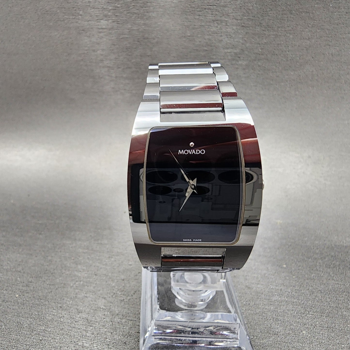 Movado Fiero Watch Men 32mm Black Dial Tungsten Rectangle 0605621 New Battery0
