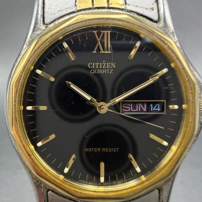 Citizen Watch Men 34mm Black Dial Two Tone Daydate 5500-S24361 New Battery1
