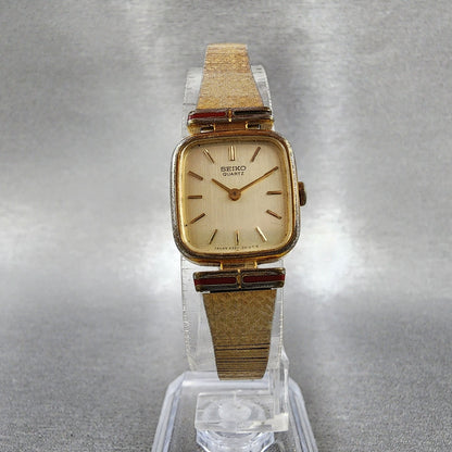 Seiko Watch Women 18mm Champagne Dial Gold Tone Rectangle 23206800 New Battery6
