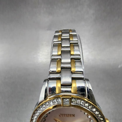 Citizen EcoDrive Silhouette Watch Women 29mm Silver Dial Two Tone Date Works4