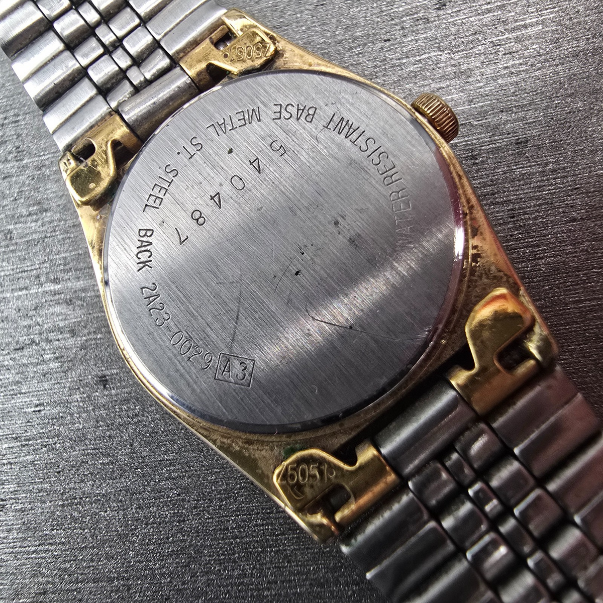 Seiko SQ Watch Women 23mm Gold Dial Gold Tone Daydate Round 2A23-0029 New Batt10
