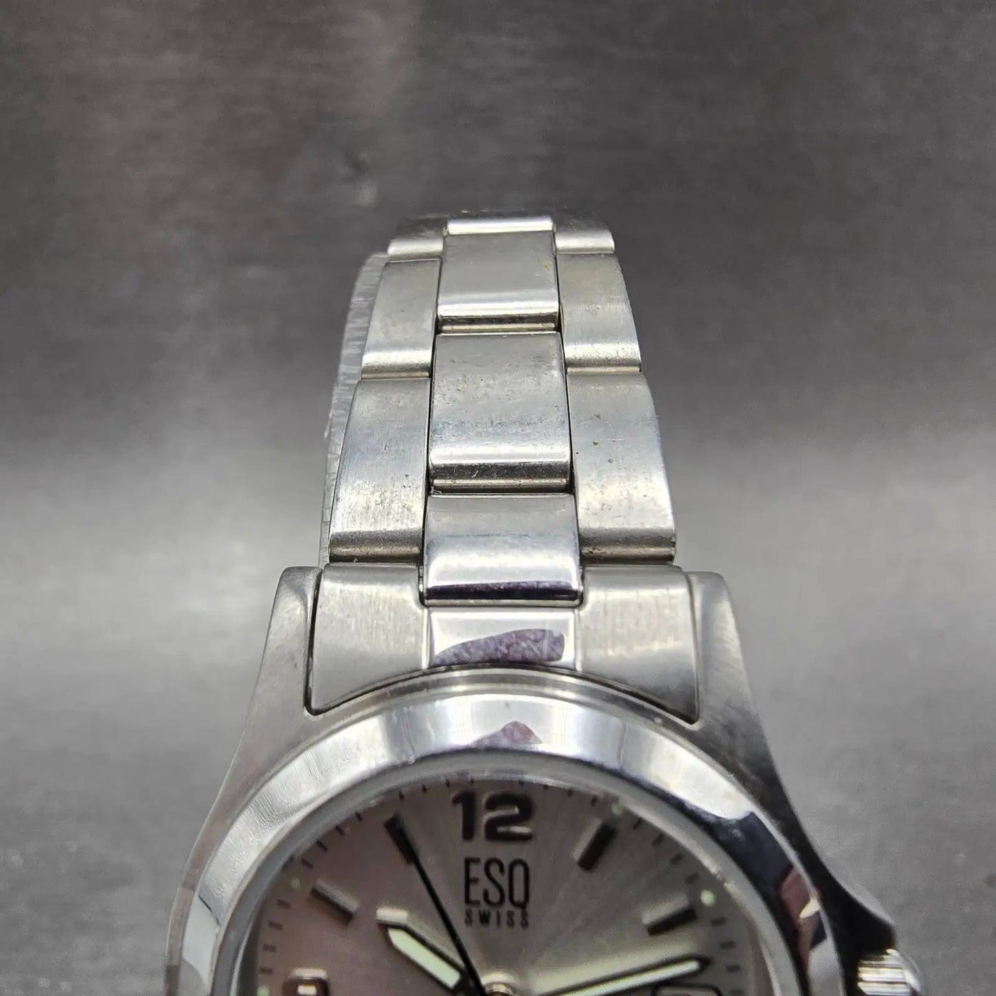 ESQ Watch Women 26mm Silver Dial Steel Date Round E5054 New Battery4