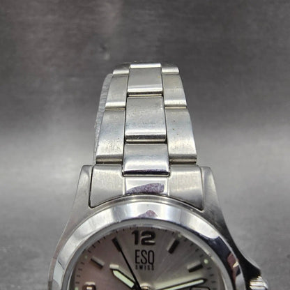 ESQ Watch Women 26mm Silver Dial Steel Date Round E5054 New Battery4