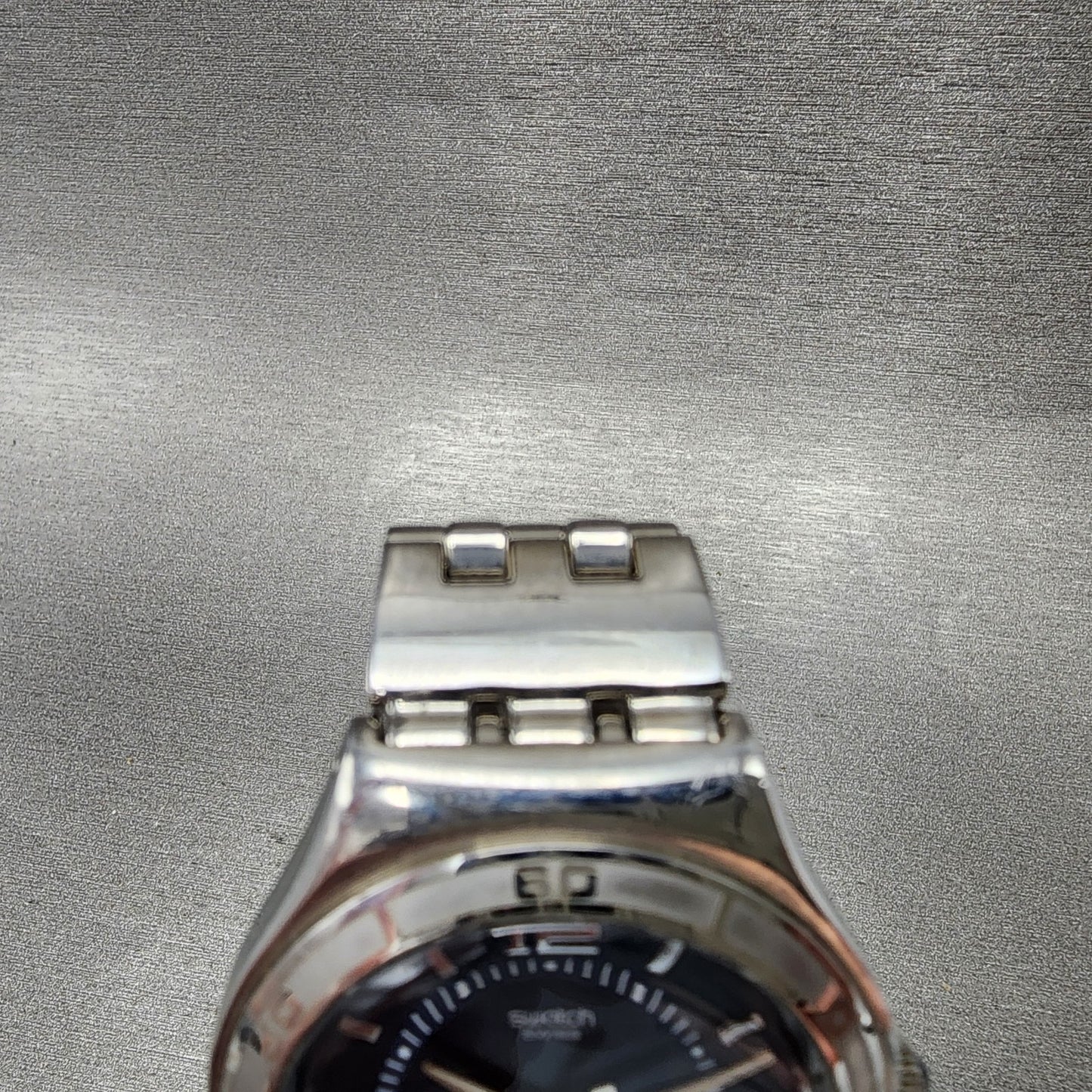Swatch Irony Trustfully Yours Watch Men 37mm Blue Dial Steel Date Round New Batt4