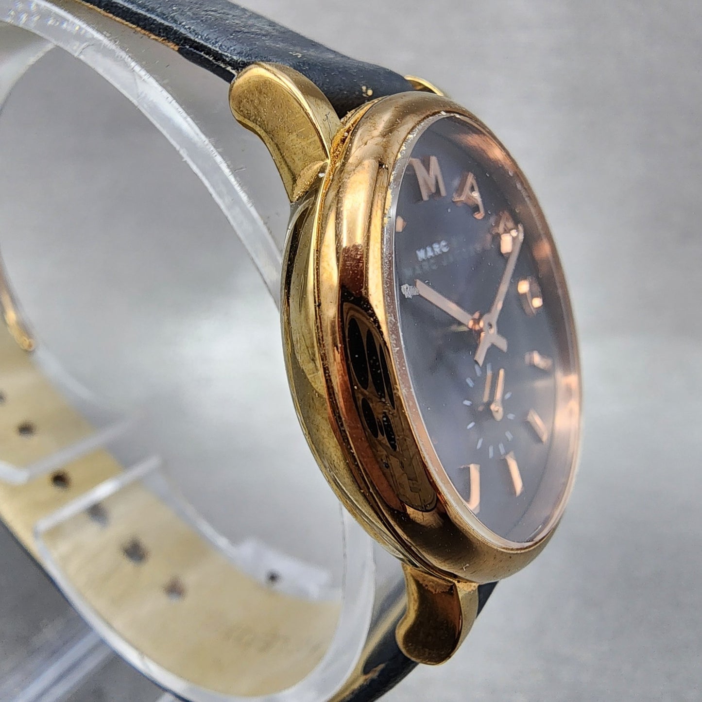 Marc Jacobs Baker Watch Women 28mm Blue Dial Rose Gold Tone Small Seconds NewBat3