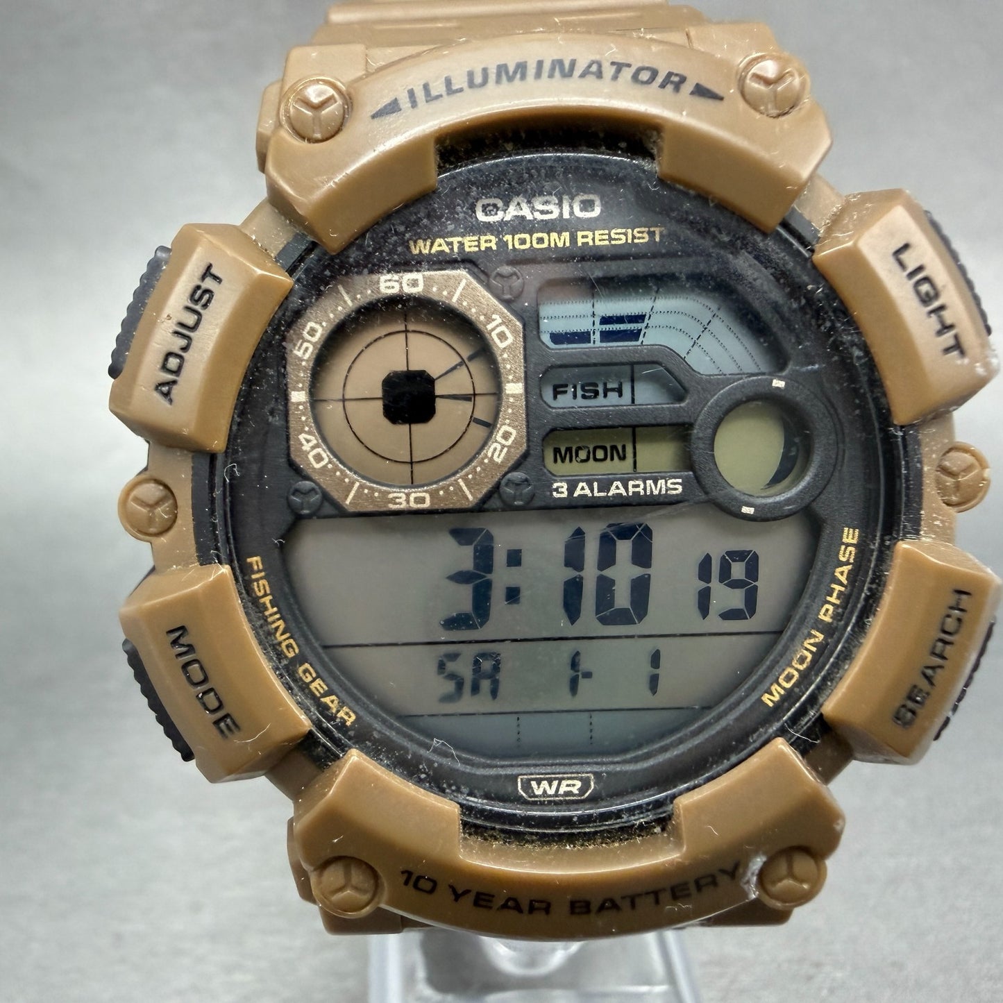 Casio G-Shock WS-1500H Watch Men 50mm Brown Digital Alarm Chrono New Battery0