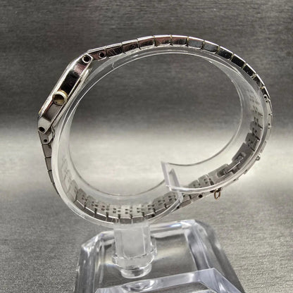 Seiko Watch Women 16mm Silver Dial Two Tone Rectangle 2C20-5209 New Battery VTG6