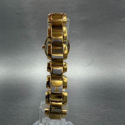 Tissot Watch Women 20mm White Dial Gold Tone Date Oval G332 New Battery8