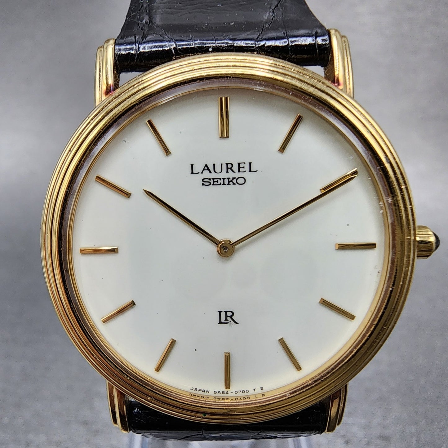 Seiko Laurel Watch Men 32mm White Dial Gold Tone 5A540340 New Battery VTG1