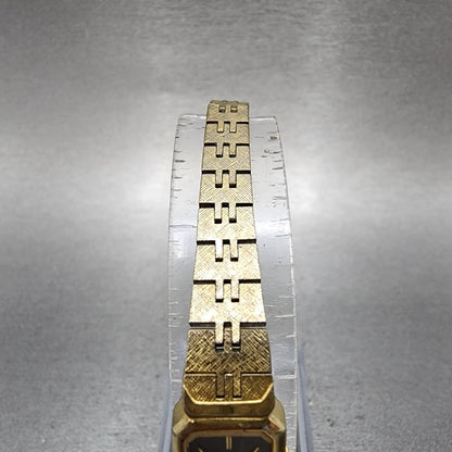 Seiko Tank Watch Women 13mm Black Dial Gold Tone Rectangle 13205649 New Battery4