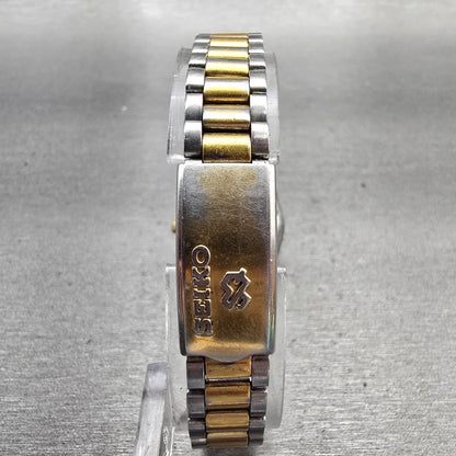 Seiko SQ Watch Women 24mm Silver Dial Two Tone Daydate Round 3E23-0A69 New Batt7