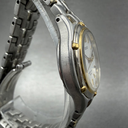 Seiko Watch Women 26mm White Dial Two Tone Date Round 7n82-0599 New Battery LYTD2