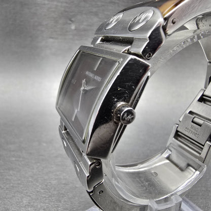 Michael Kors Watch Women 28mm Brown Dial Silver Tone Rectangle MK-4168 New Batt2