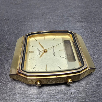Citizen Analog Digital Watch Men 32mm Champagne Dial Gold Tone T011-312627 PARTS5