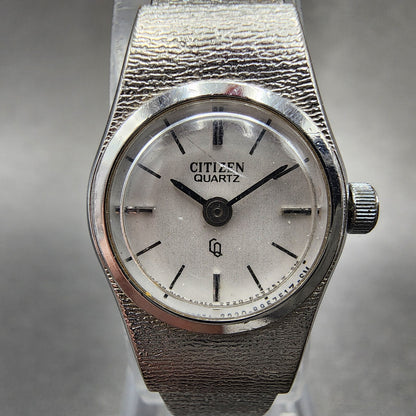Citizen CQ Watch Women 17mm Silver Dial Silver Tone Round 3220-891244  New Batt