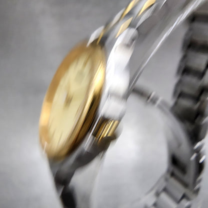 Seiko Watch Women 26mm Champagne Dial Two Tone Date 7n820419 New Battery2