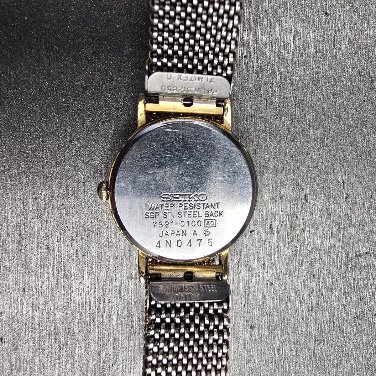 Seiko Watch Women 23mm White Dial Gold Tone Round 7321-0100 New Battery VTG JP310