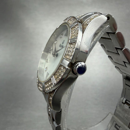 Bulova Watch Women 30mm MOP Dial Silver Tone Round 96L116 New Battery Crystals2